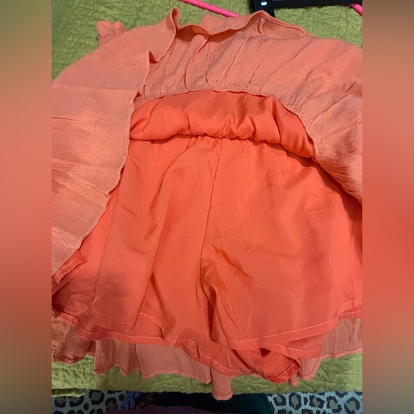 Boutique 🧡 Orange Ruffled Mini Skort NWOT - Picture 3 of 4